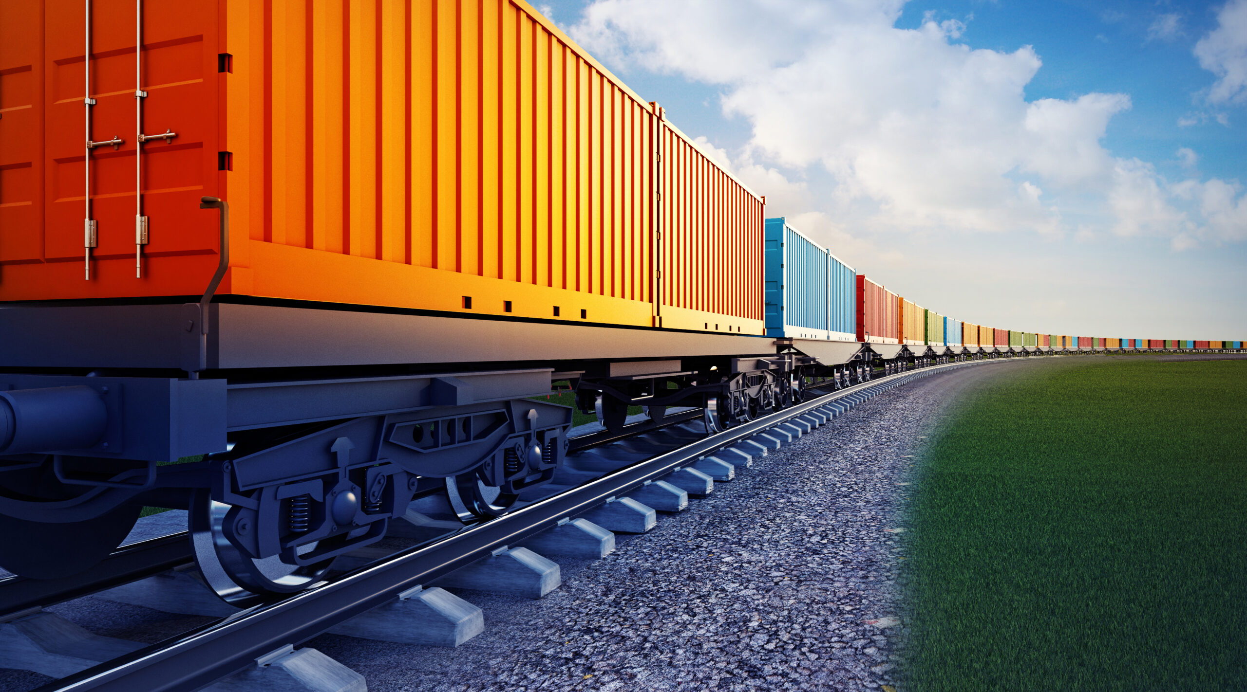 3d,Illustration,Of,Wagon,Of,Freight,Train,With,Containers,On 3d,Illustration,Of,Wagon,Of,Freight,Train,With,Containers,On